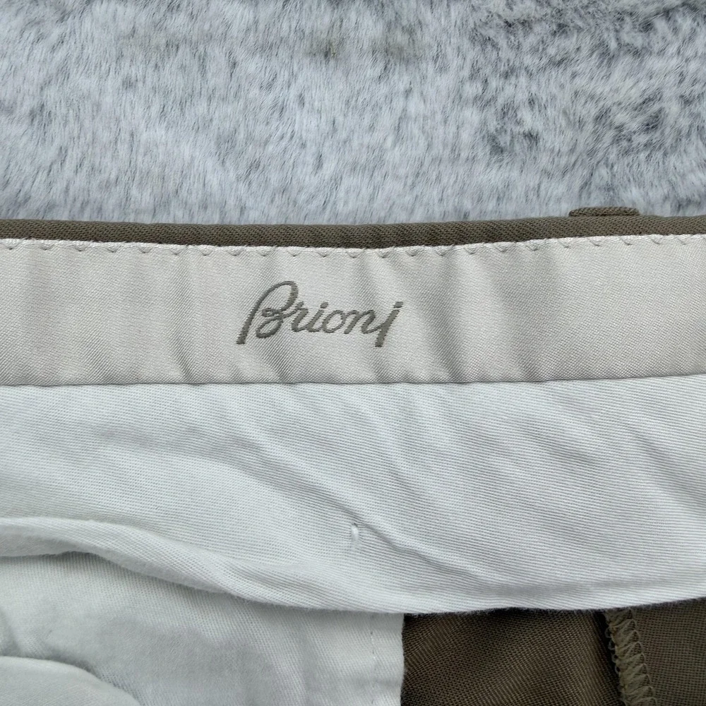 Brioni Pants Mens 38 X 29 Beige Dress Cannes USA Wool Made In Italy Flat Front
